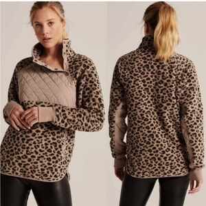 Abercrombie & Fitch Leopard Print Quilted Jacket